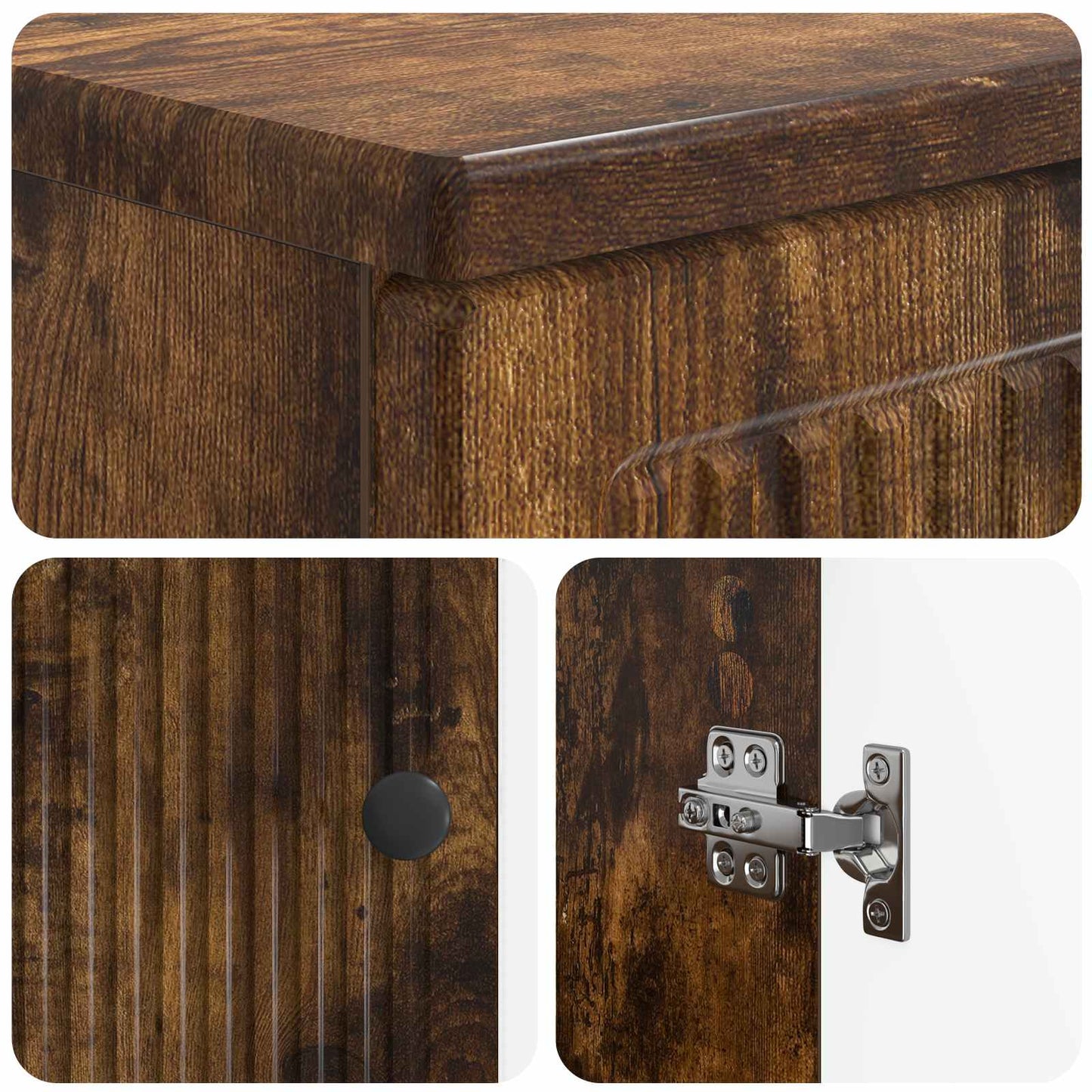 vidaXL 2 Piece Bathroom Cabinet Set EDE Smoked Oak Engineered Wood