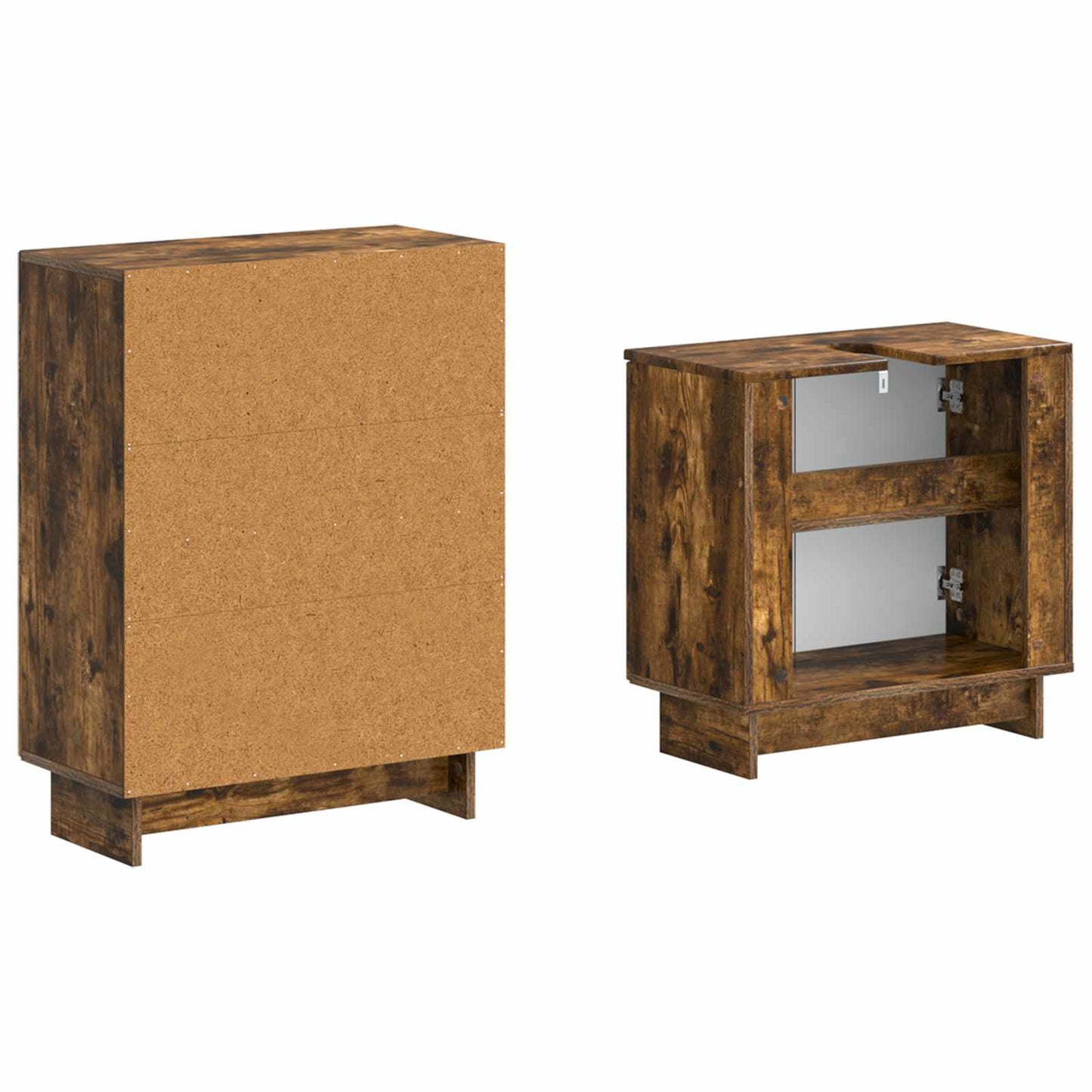 vidaXL 2 Piece Bathroom Cabinet Set EDE Smoked Oak Engineered Wood