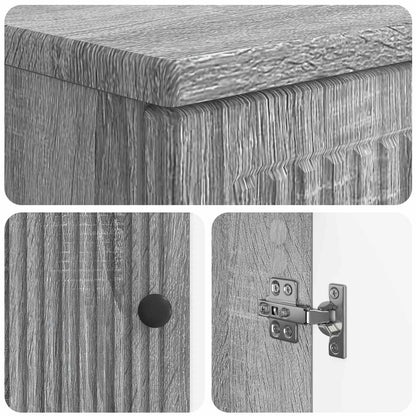 vidaXL 2 Piece Bathroom Cabinet Set EDE Grey Sonoma Engineered Wood