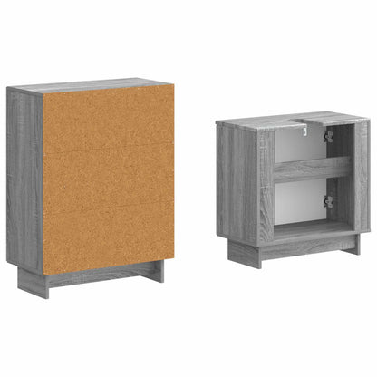 vidaXL 2 Piece Bathroom Cabinet Set EDE Grey Sonoma Engineered Wood