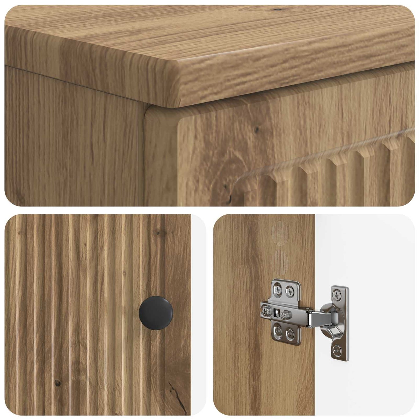 vidaXL 2 Piece Bathroom Cabinet Set EDE Artisan Oak Engineered Wood