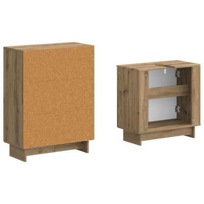 vidaXL 2 Piece Bathroom Cabinet Set EDE Artisan Oak Engineered Wood
