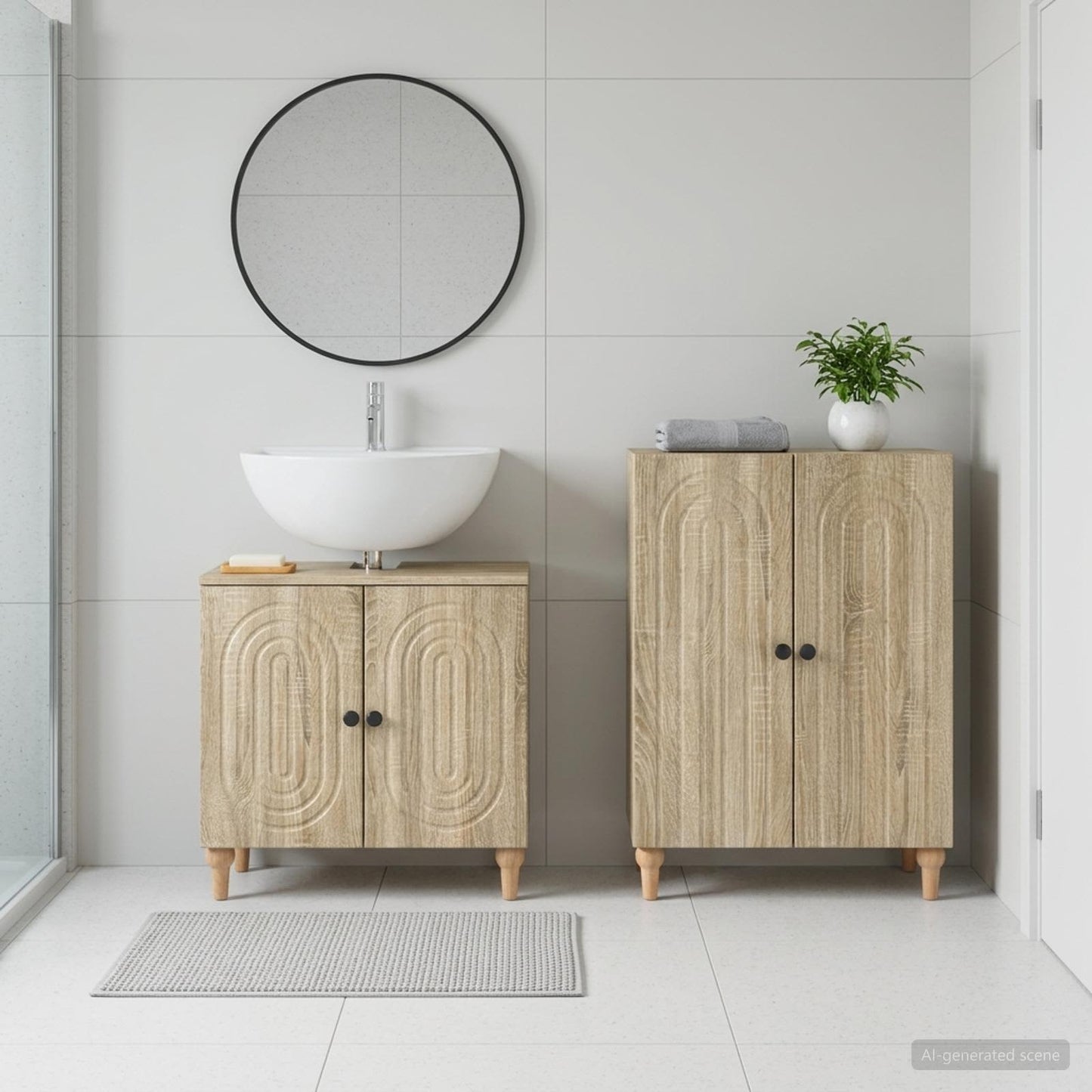 vidaXL 2 Piece Bathroom Cabinet Set ALKMAAR Sonoma Oak Engineered Wood