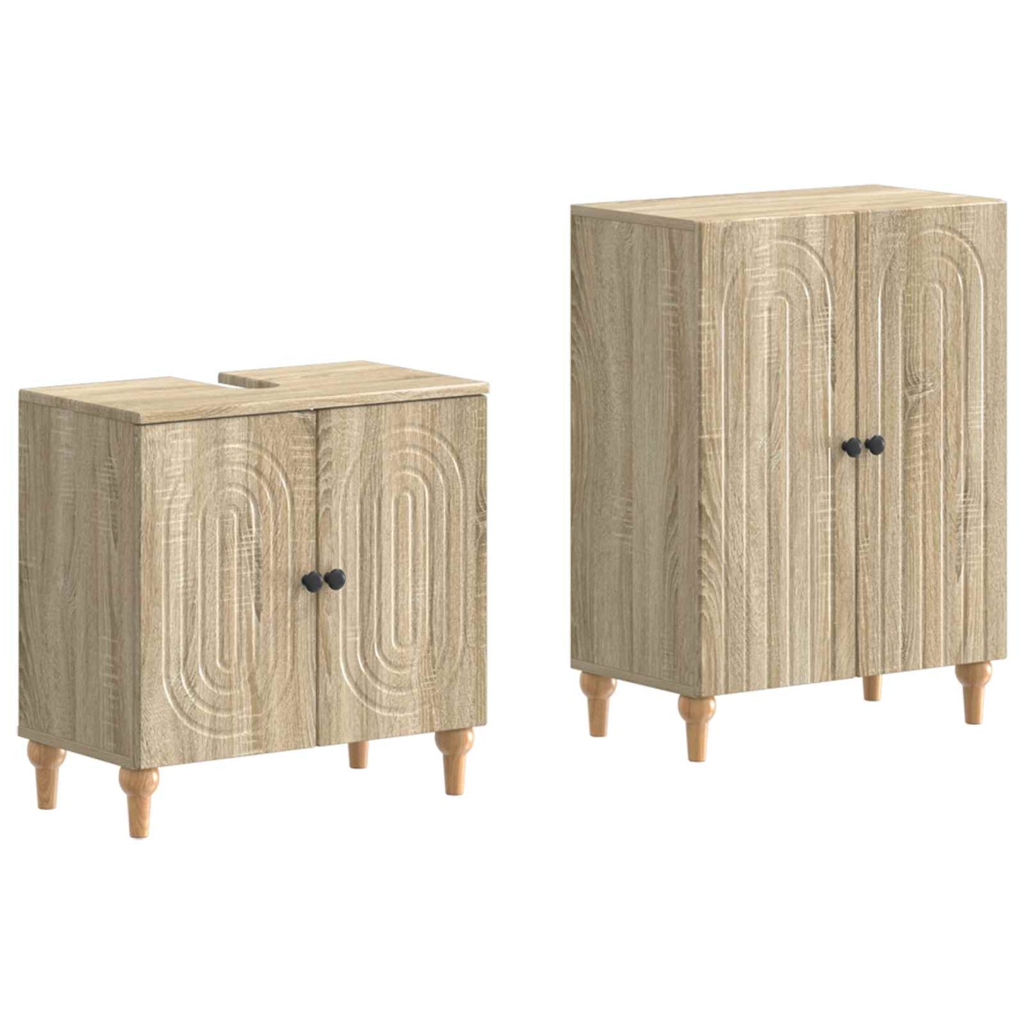 vidaXL 2 Piece Bathroom Cabinet Set ALKMAAR Sonoma Oak Engineered Wood