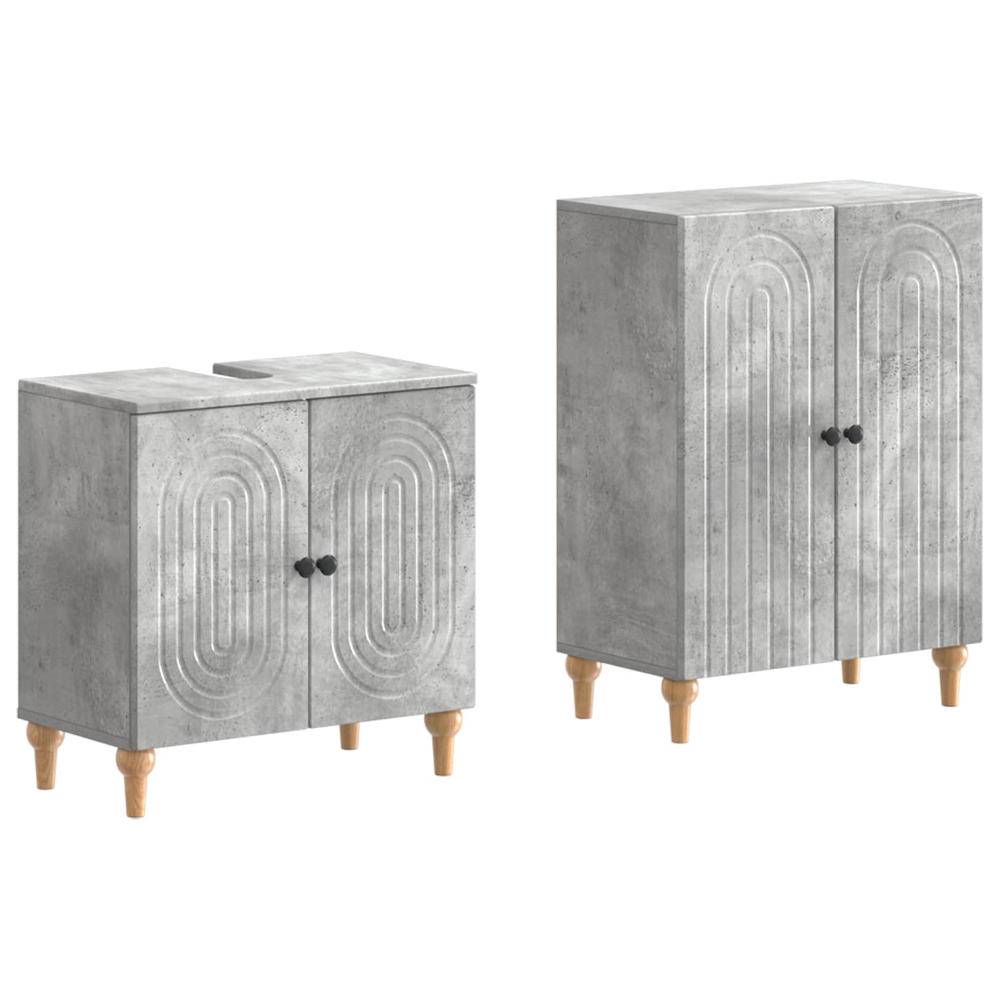 vidaXL 2 Piece Bathroom Cabinet Set ALKMAAR Concrete Grey