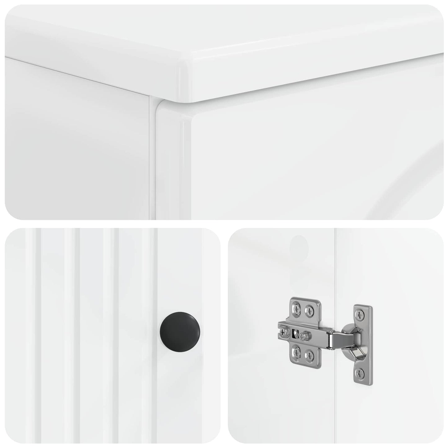 vidaXL 2 Piece Bathroom Cabinet Set ALKMAAR High Gloss White