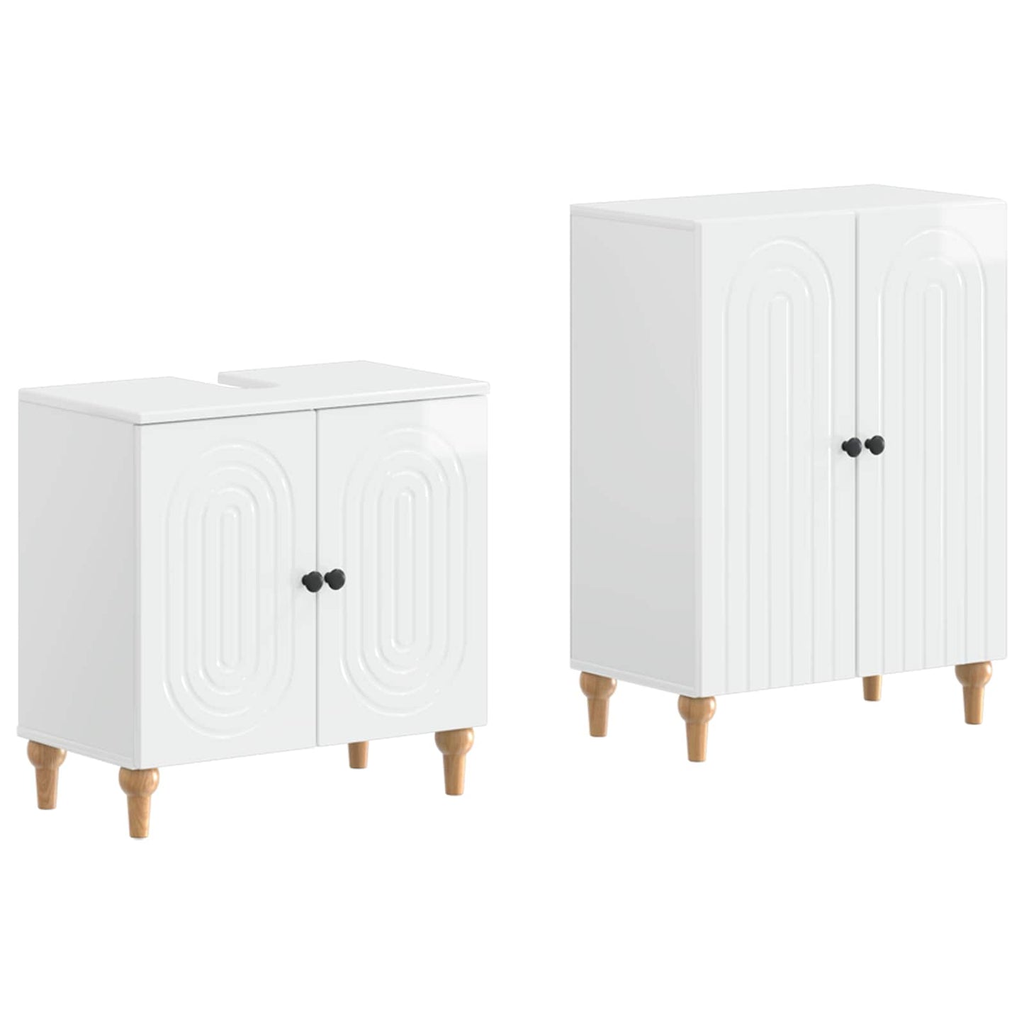 vidaXL 2 Piece Bathroom Cabinet Set ALKMAAR High Gloss White