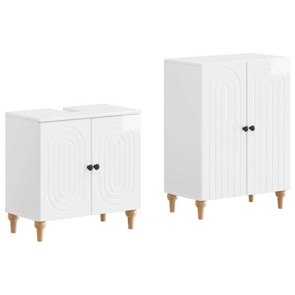 vidaXL 2 Piece Bathroom Cabinet Set ALKMAAR High Gloss White