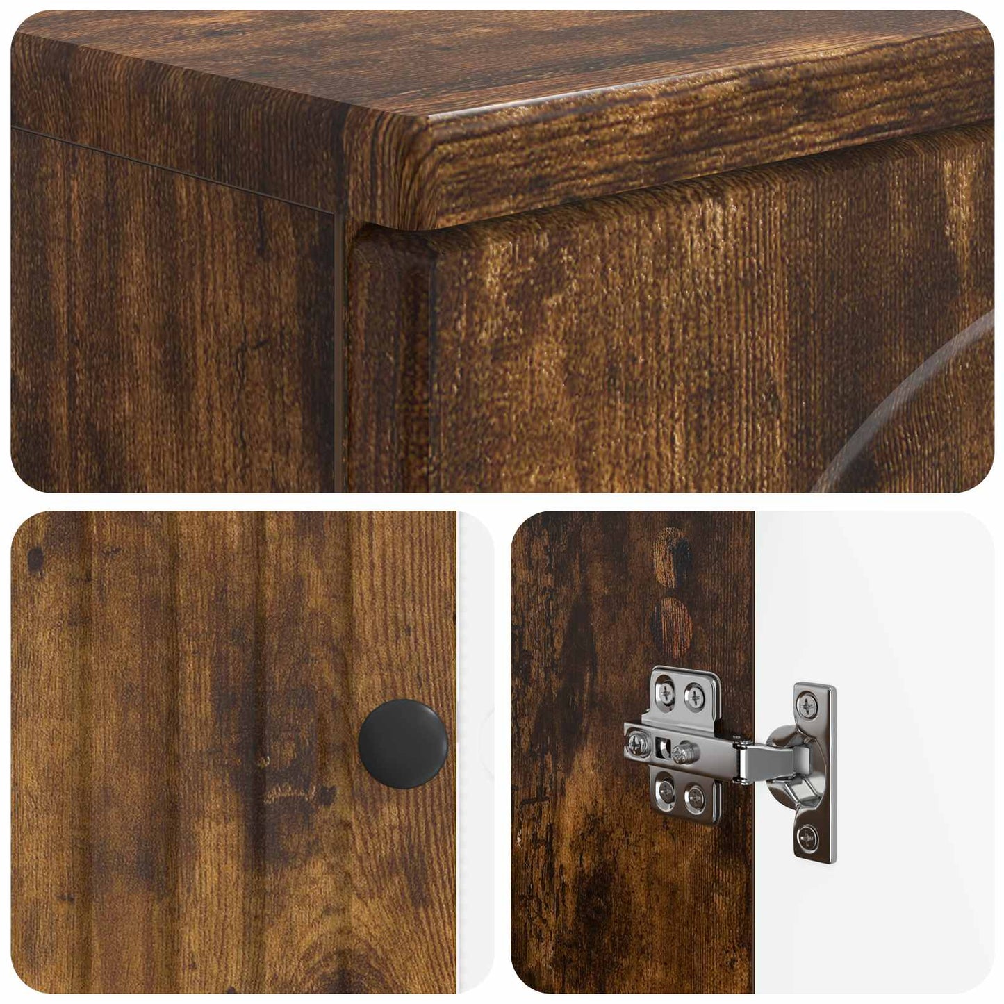 vidaXL 2 Piece Bathroom Cabinet Set ALKMAAR Smoked Oak Engineered Wood