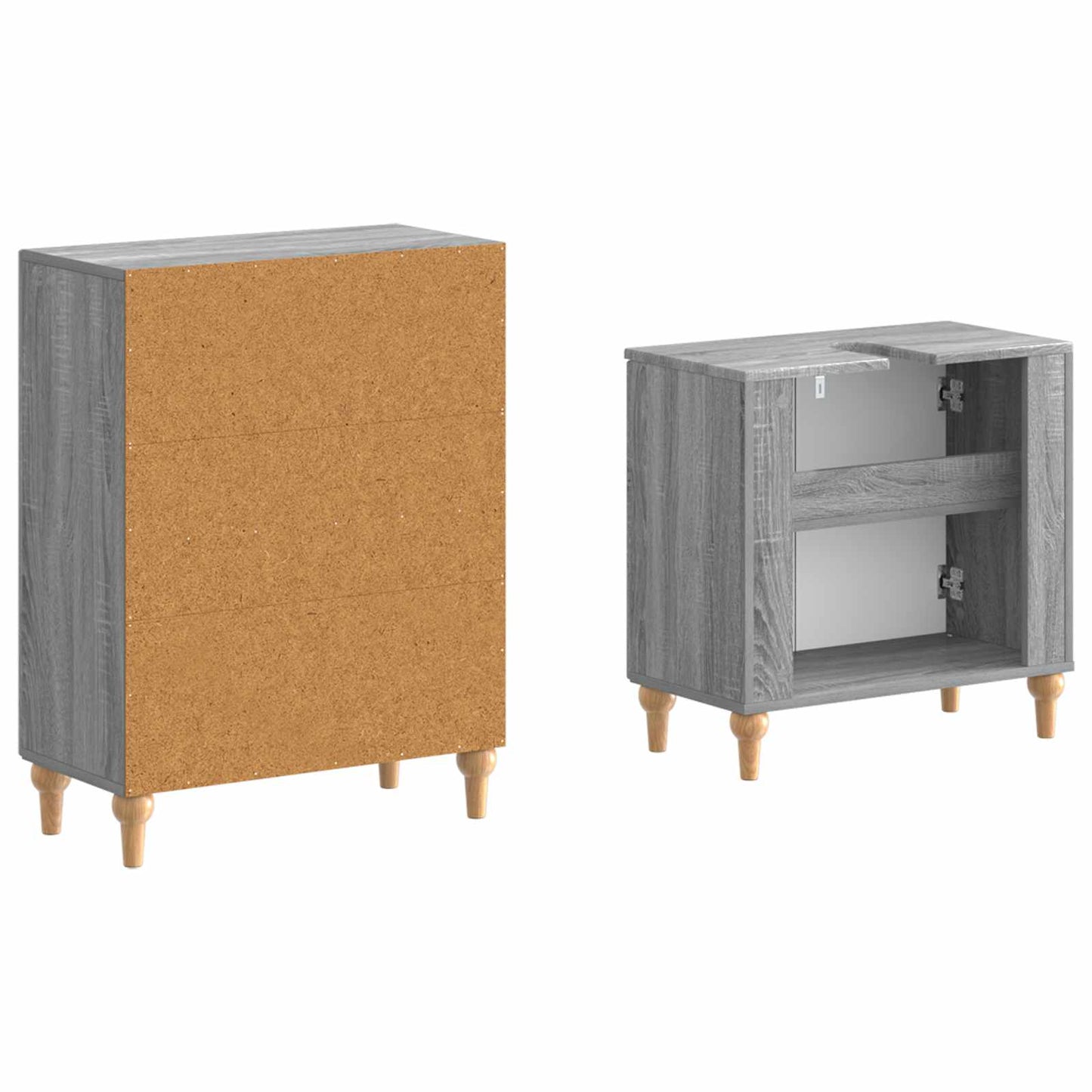 vidaXL 2 Piece Bathroom Cabinet Set ALKMAAR Grey Sonoma