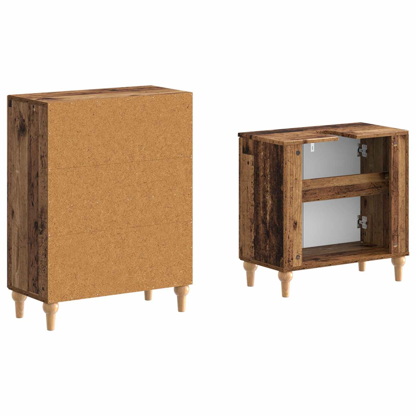vidaXL 2 Piece Bathroom Cabinet Set ALKMAAR Old Wood Engineered Wood