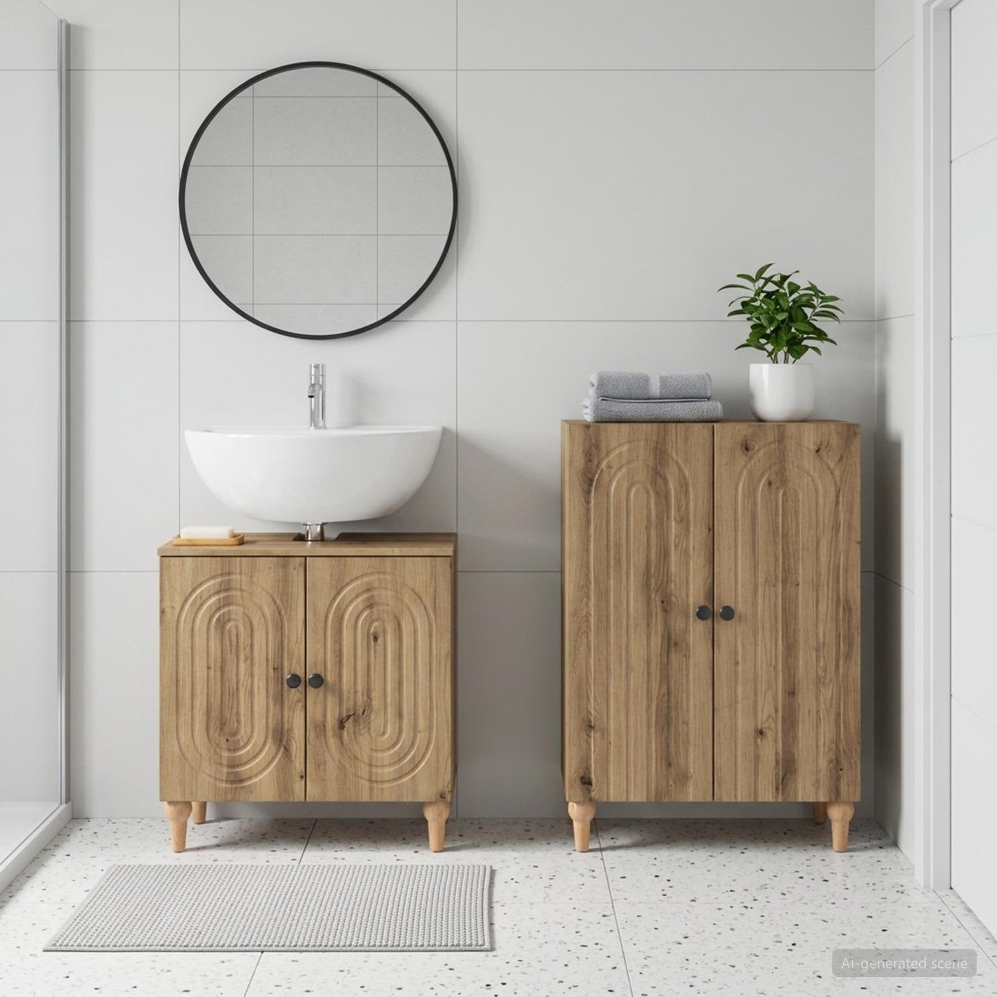 vidaXL 2 Piece Bathroom Cabinet Set ALKMAAR Artisan Oak