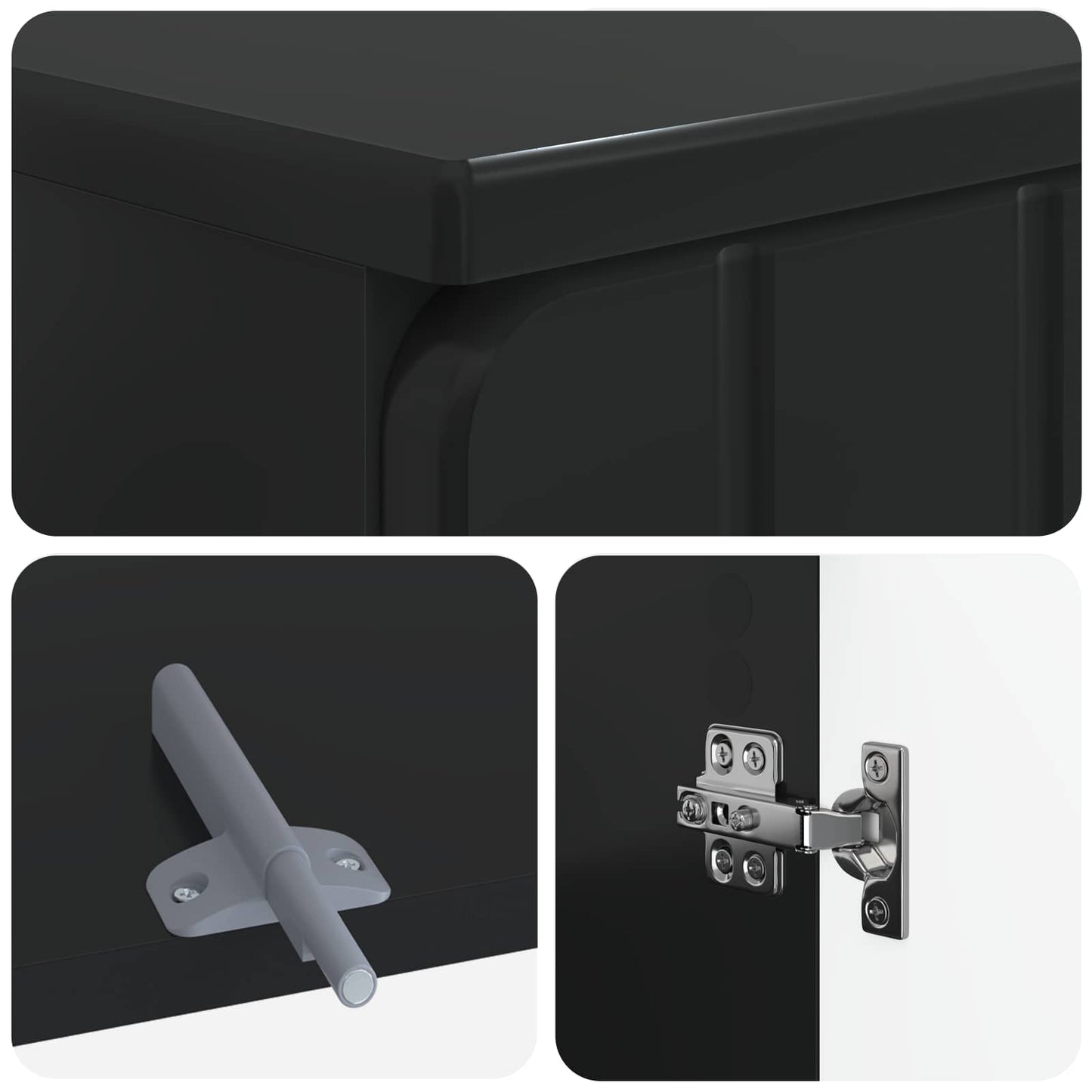 vidaXL 2 Piece Bathroom Cabinet Set ZWOLLE Black Engineered Wood