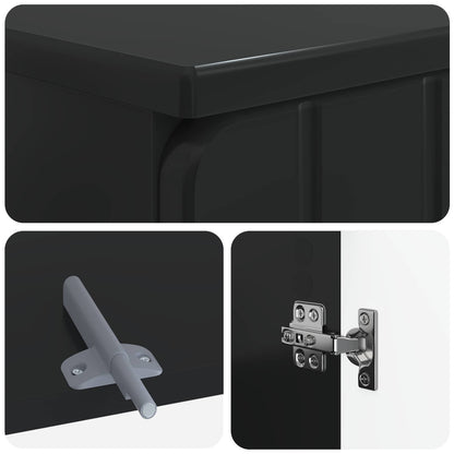 vidaXL 2 Piece Bathroom Cabinet Set ZWOLLE Black Engineered Wood