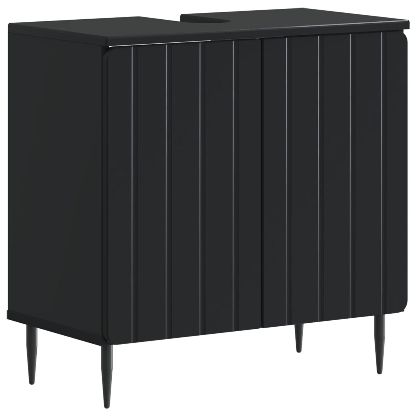 vidaXL 2 Piece Bathroom Cabinet Set ZWOLLE Black Engineered Wood