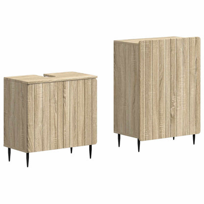 vidaXL 2 Piece Bathroom Cabinet Set ZWOLLE Sonoma Oak Engineered Wood