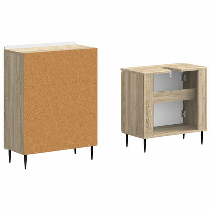 vidaXL 2 Piece Bathroom Cabinet Set ZWOLLE Sonoma Oak Engineered Wood