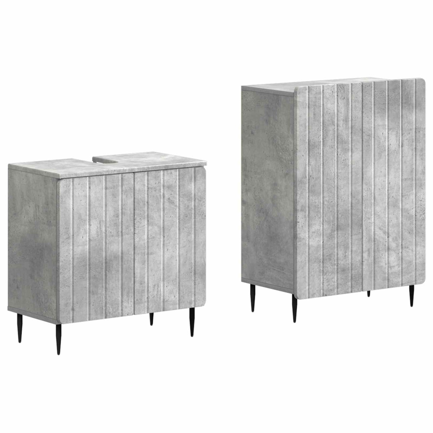 vidaXL 2 Piece Bathroom Cabinet Set ZWOLLE Concrete Grey