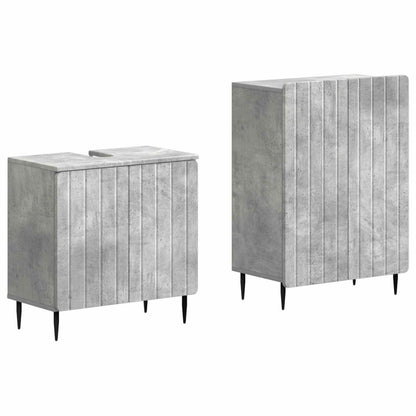 vidaXL 2 Piece Bathroom Cabinet Set ZWOLLE Concrete Grey