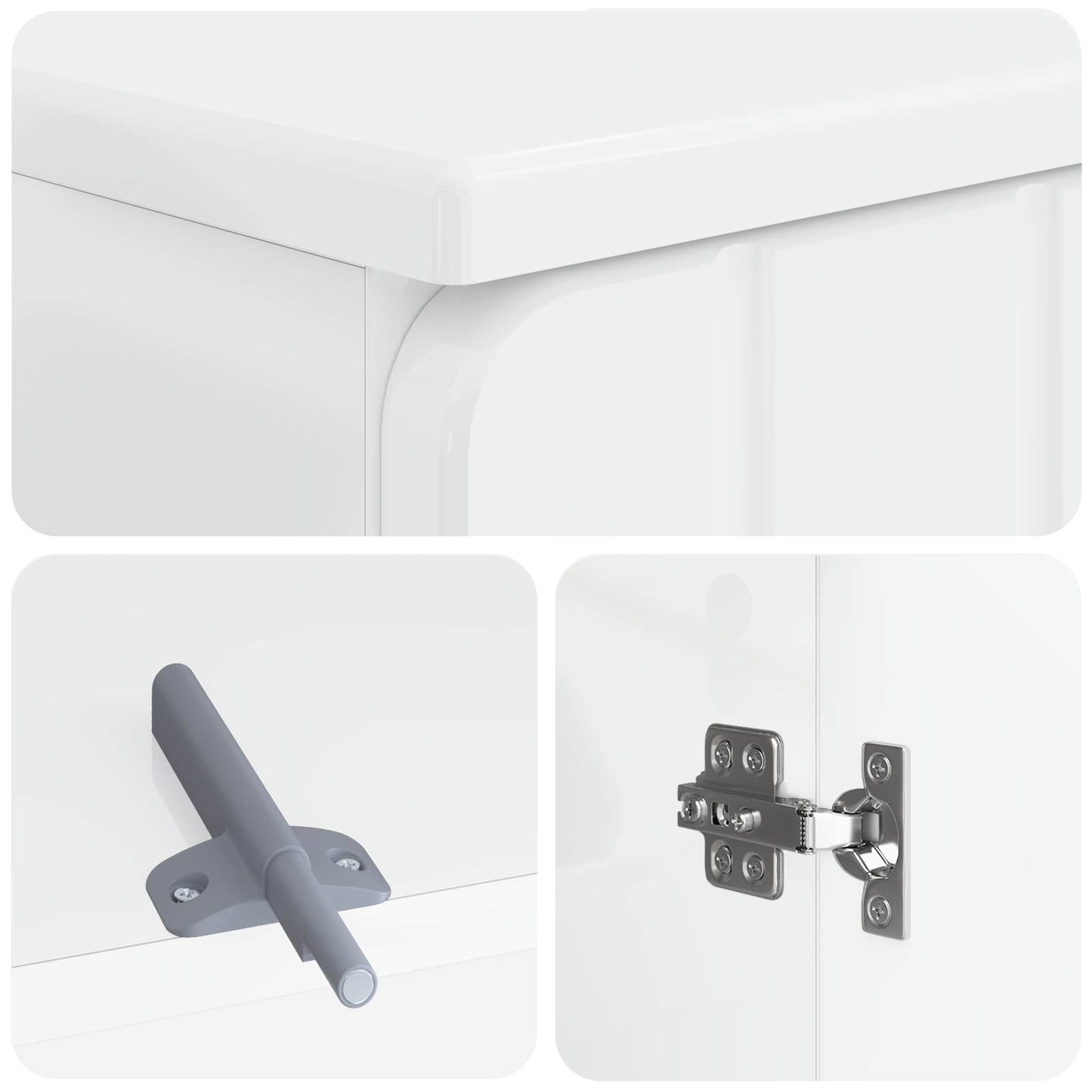 vidaXL 2 Piece Bathroom Cabinet Set ZWOLLE High Gloss White