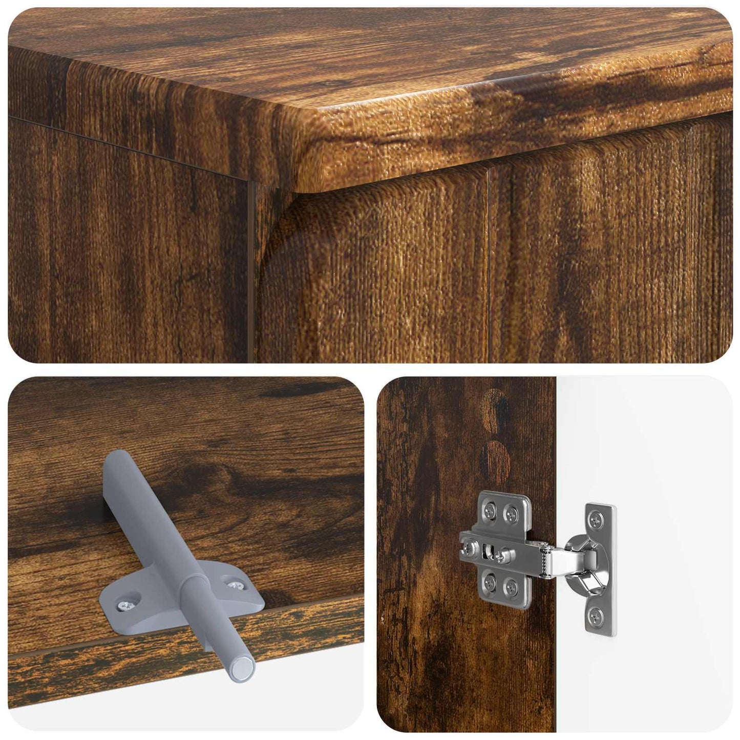 vidaXL 2 Piece Bathroom Cabinet Set ZWOLLE Smoked Oak Engineered Wood