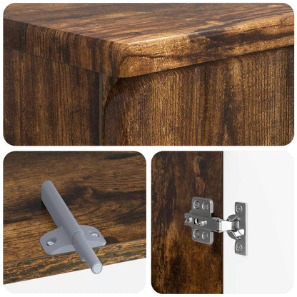 vidaXL 2 Piece Bathroom Cabinet Set ZWOLLE Smoked Oak Engineered Wood