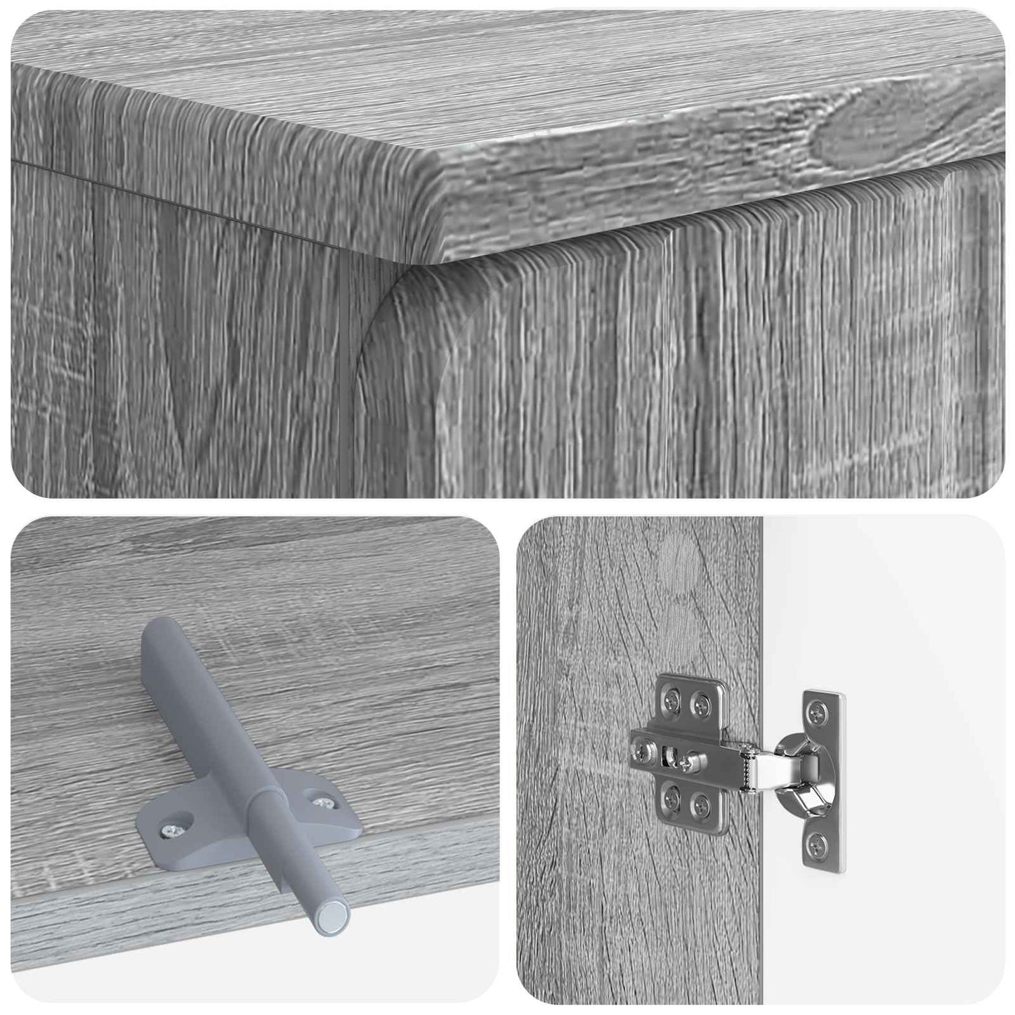 vidaXL 2 Piece Bathroom Cabinet Set ZWOLLE Grey Sonoma Engineered Wood