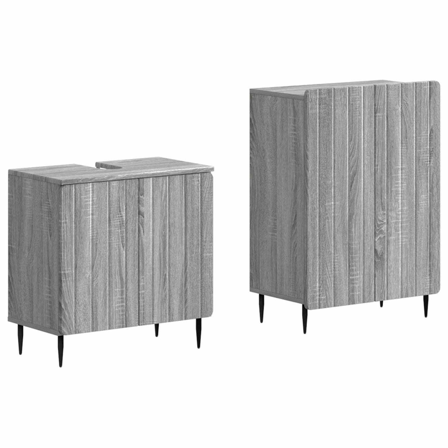 vidaXL 2 Piece Bathroom Cabinet Set ZWOLLE Grey Sonoma Engineered Wood