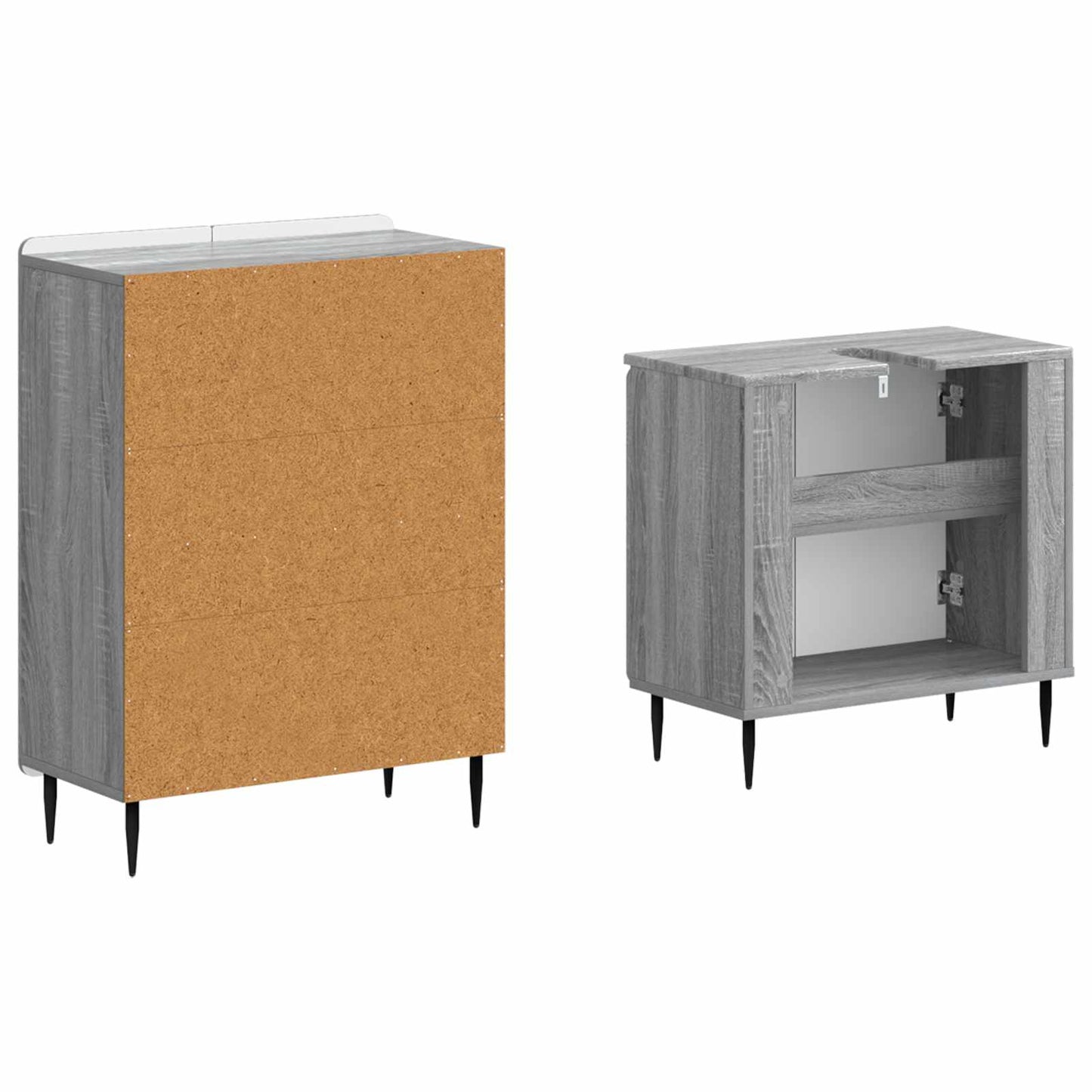 vidaXL 2 Piece Bathroom Cabinet Set ZWOLLE Grey Sonoma Engineered Wood