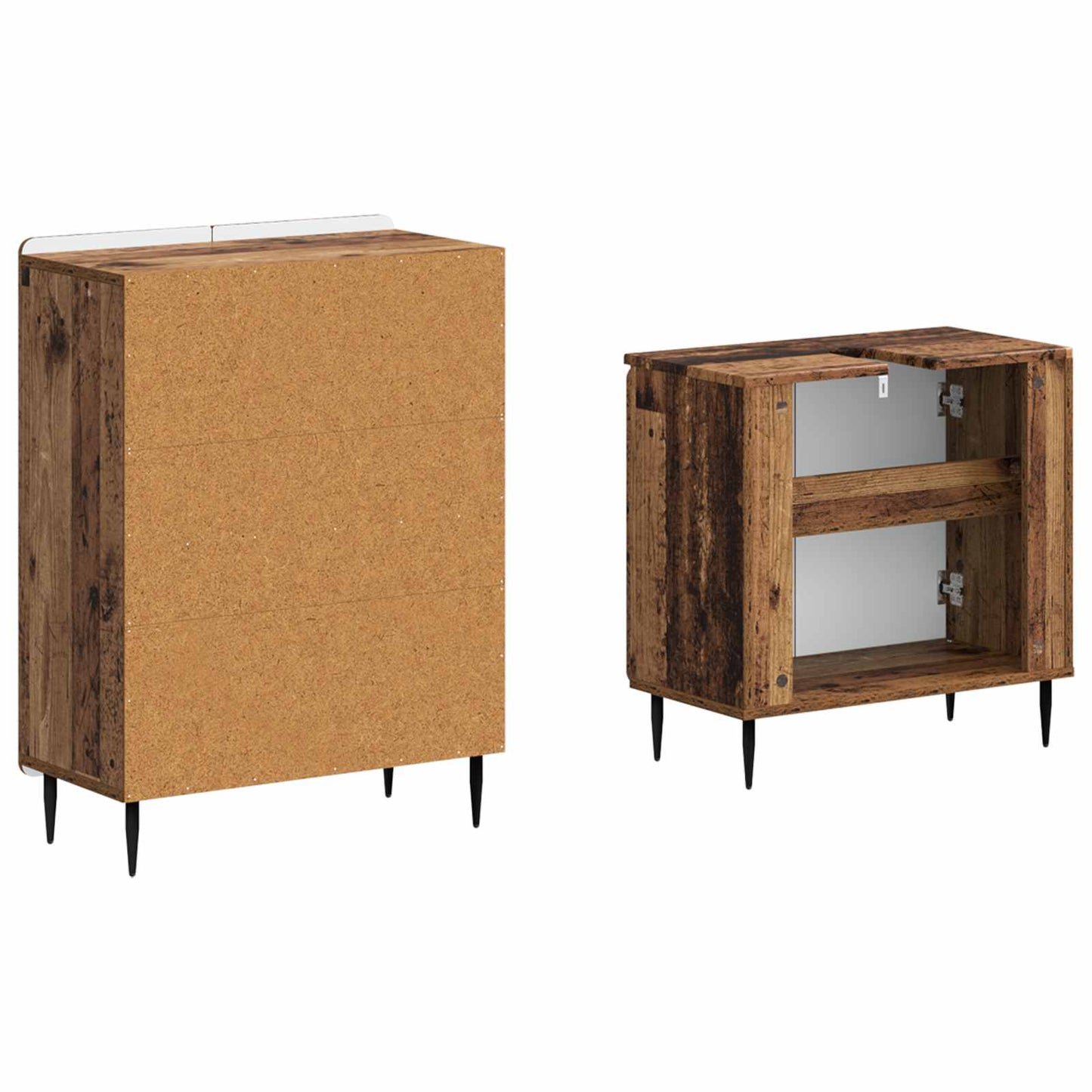 vidaXL 2 Piece Bathroom Cabinet Set ZWOLLE Old Wood Engineered Wood