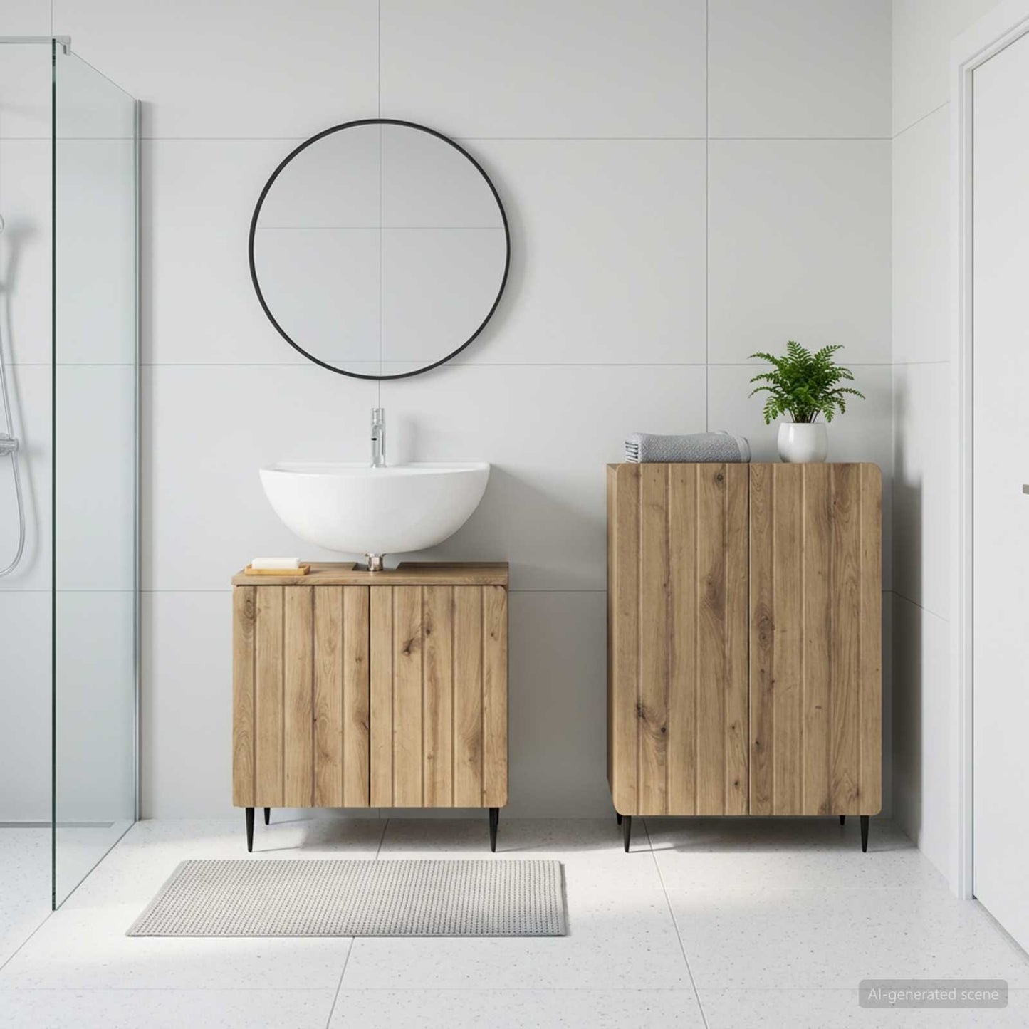vidaXL 2 Piece Bathroom Cabinet Set ZWOLLE Artisan Oak Engineered Wood