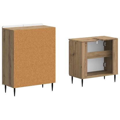 vidaXL 2 Piece Bathroom Cabinet Set ZWOLLE Artisan Oak Engineered Wood
