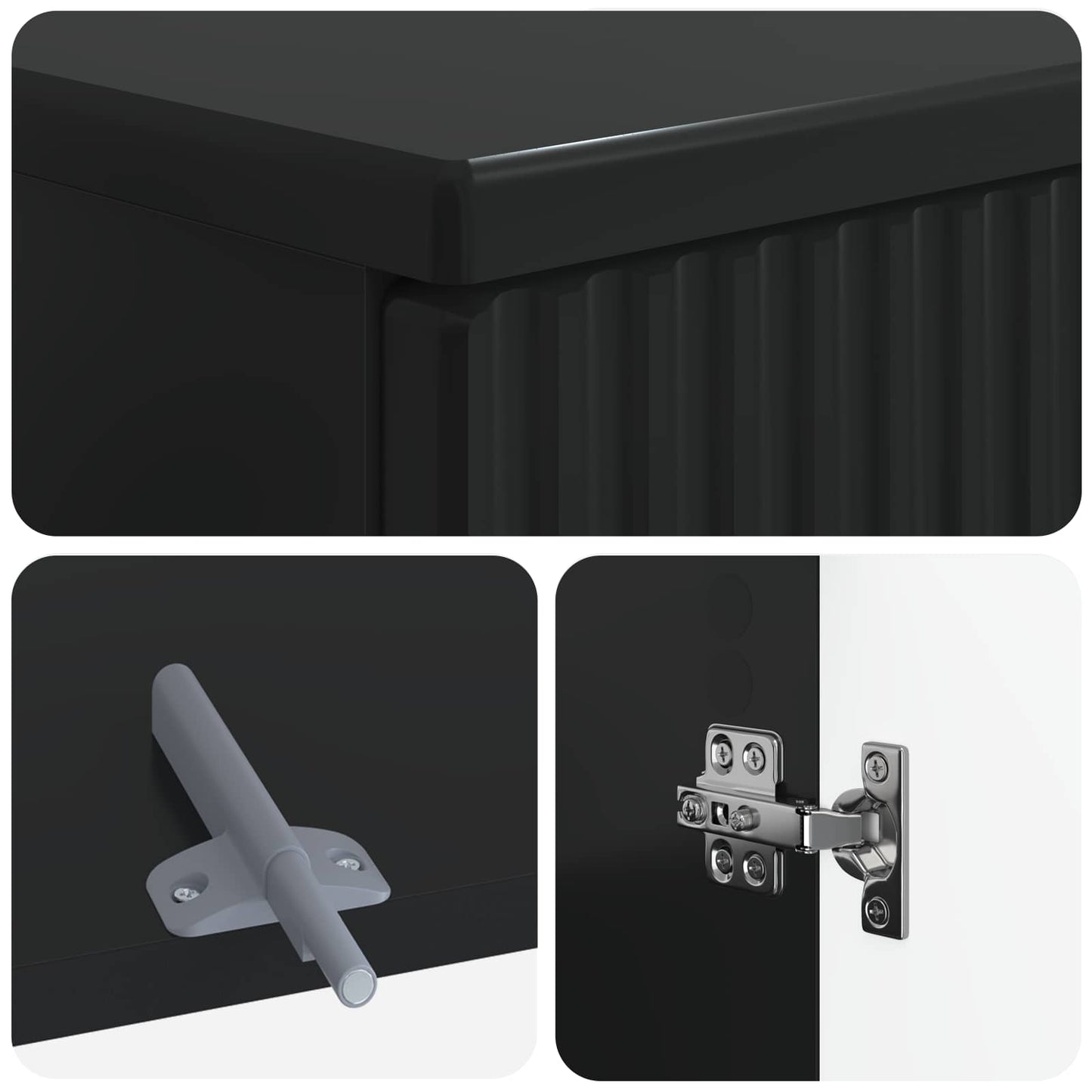 vidaXL 2 Piece Bathroom Cabinet Set ARNHEM Black Engineered Wood
