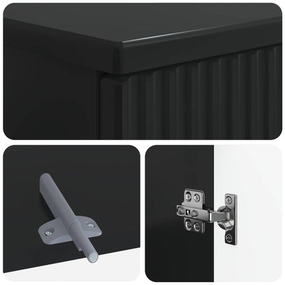 vidaXL 2 Piece Bathroom Cabinet Set ARNHEM Black Engineered Wood