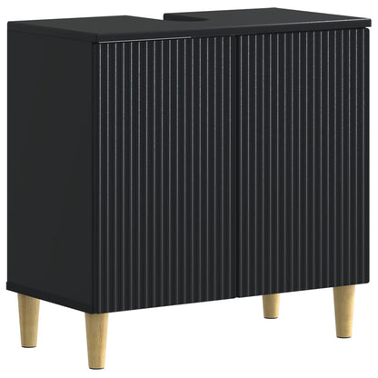 vidaXL 2 Piece Bathroom Cabinet Set ARNHEM Black Engineered Wood