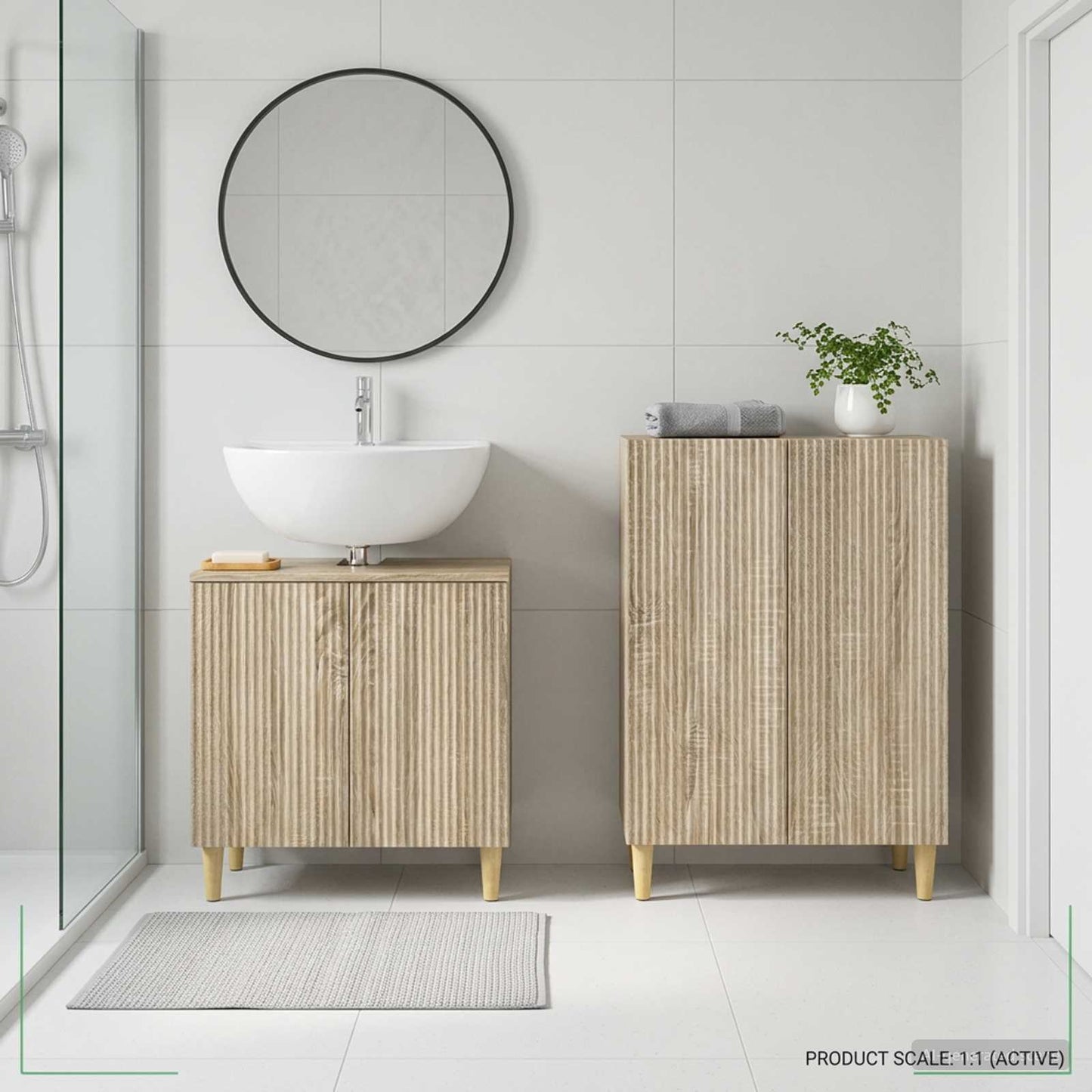 vidaXL 2 Piece Bathroom Cabinet Set ARNHEM Sonoma Oak Engineered Wood