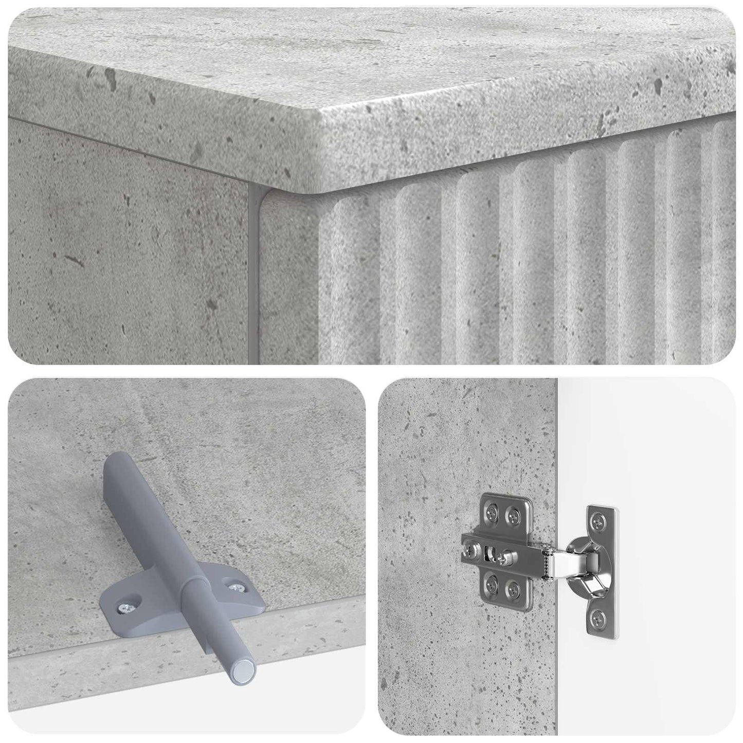 vidaXL 2 Piece Bathroom Cabinet Set ARNHEM Concrete Grey