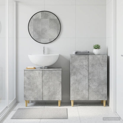 vidaXL 2 Piece Bathroom Cabinet Set ARNHEM Concrete Grey