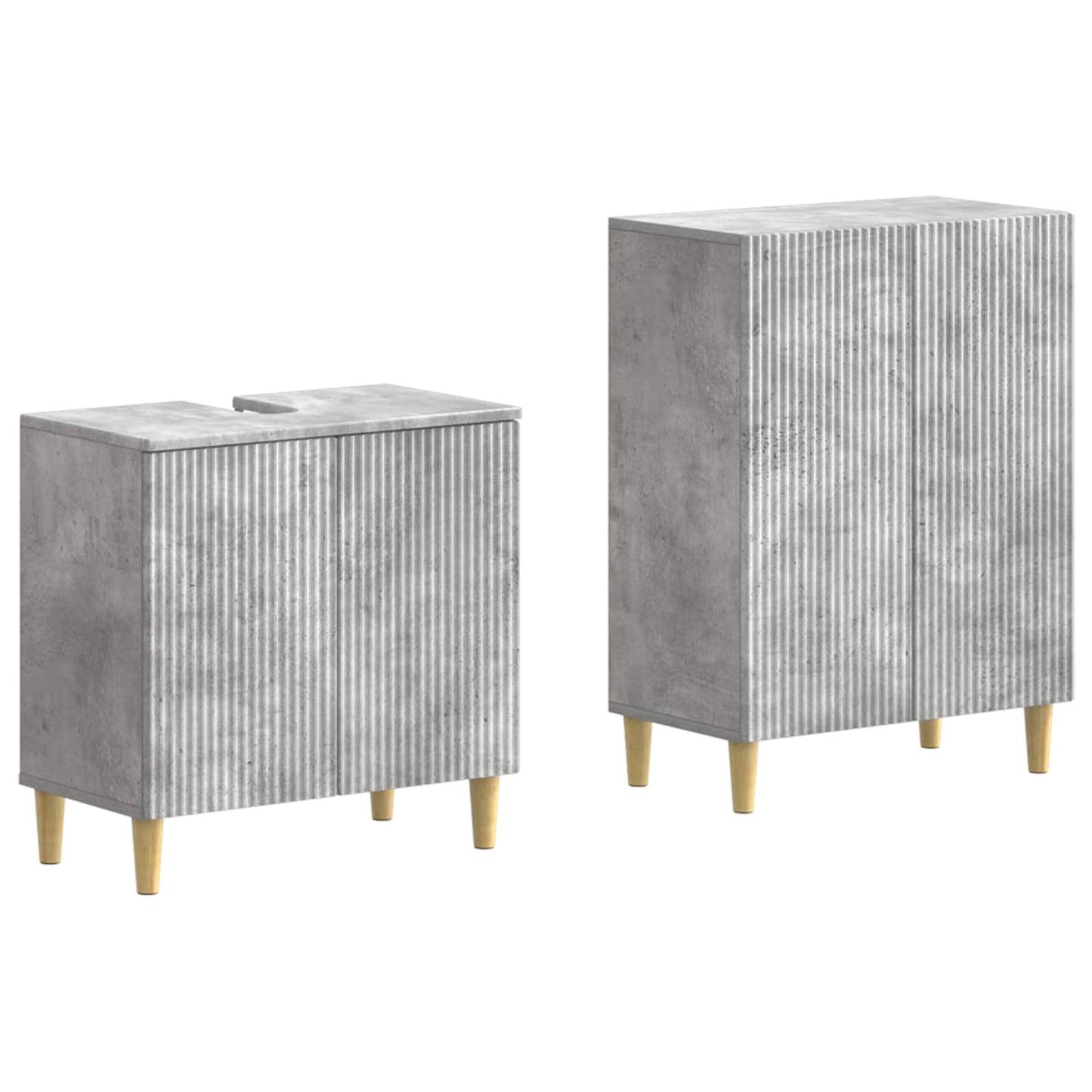 vidaXL 2 Piece Bathroom Cabinet Set ARNHEM Concrete Grey