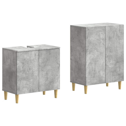 vidaXL 2 Piece Bathroom Cabinet Set ARNHEM Concrete Grey