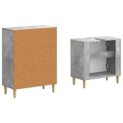 vidaXL 2 Piece Bathroom Cabinet Set ARNHEM Concrete Grey