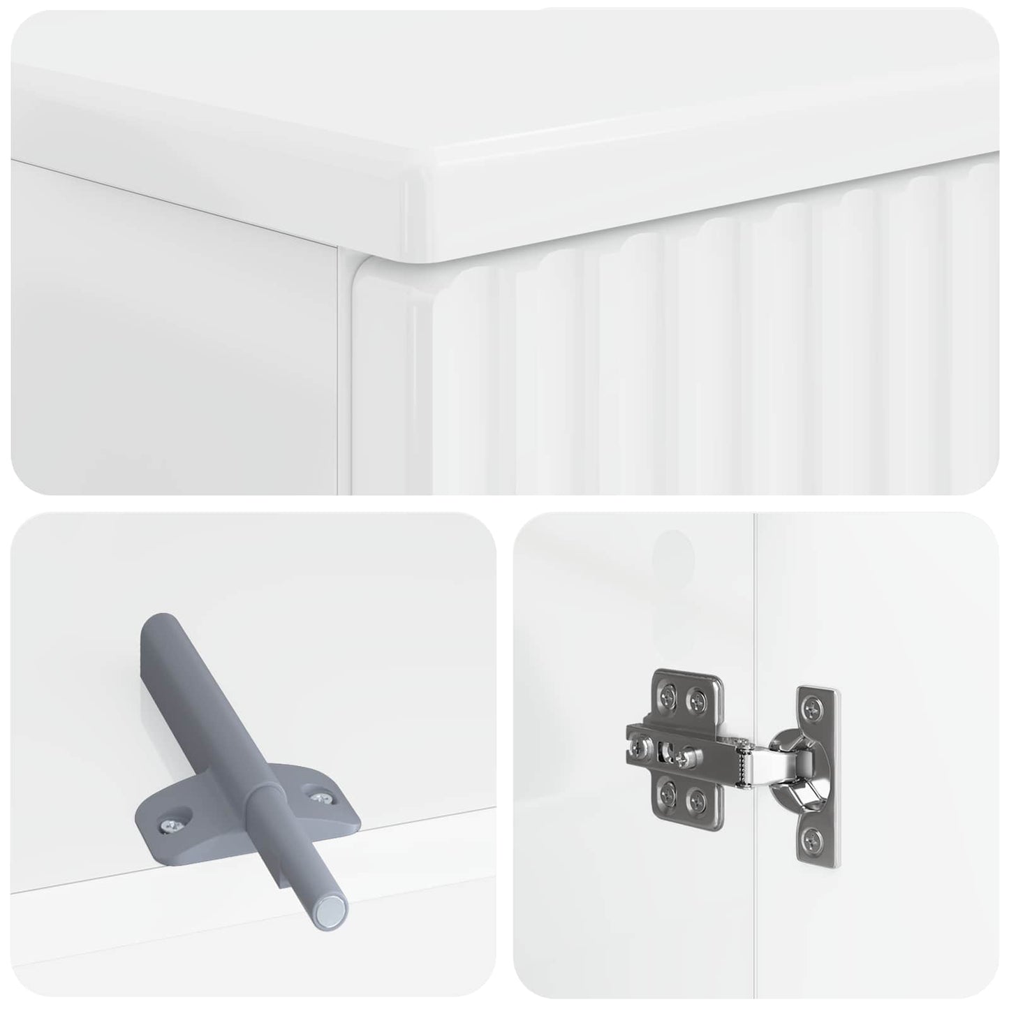 vidaXL 2 Piece Bathroom Cabinet Set ARNHEM High Gloss White