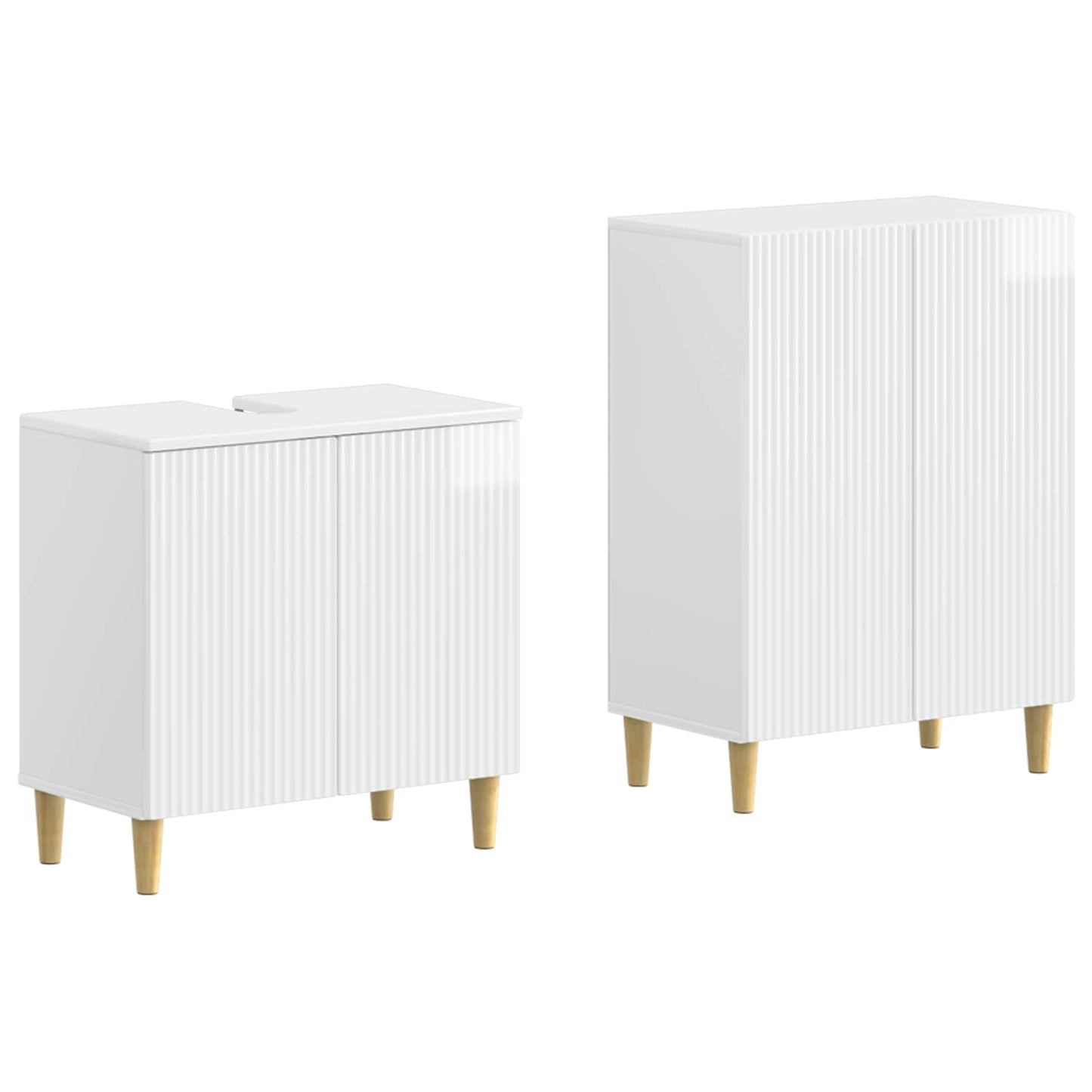 vidaXL 2 Piece Bathroom Cabinet Set ARNHEM High Gloss White