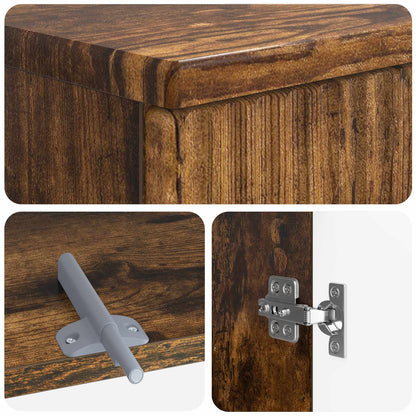 vidaXL 2 Piece Bathroom Cabinet Set ARNHEM Smoked Oak Engineered Wood