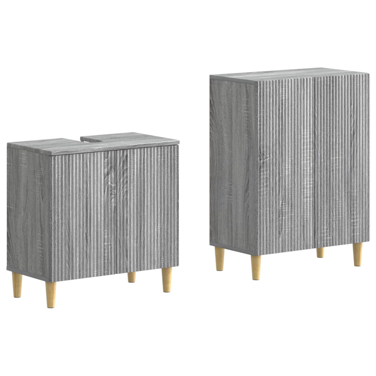 vidaXL 2 Piece Bathroom Cabinet Set ARNHEM Grey Sonoma Engineered Wood