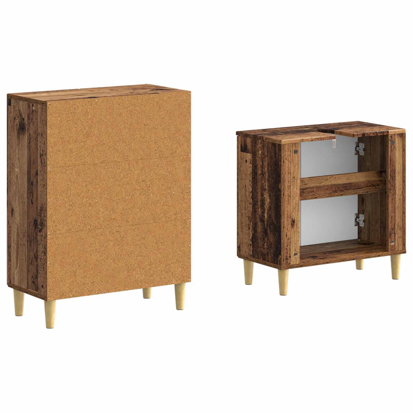 vidaXL 2 Piece Bathroom Cabinet Set ARNHEM Old Wood Engineered Wood