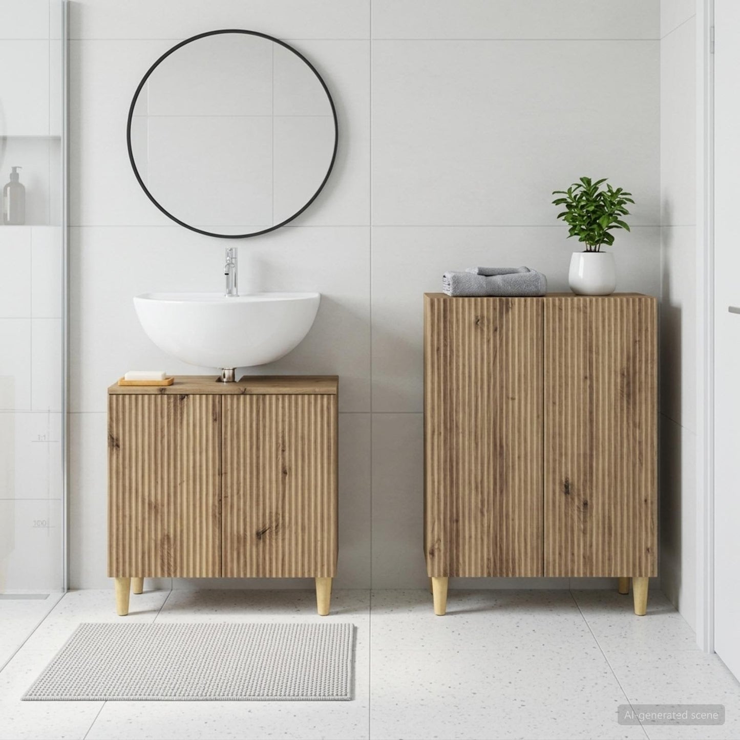 vidaXL 2 Piece Bathroom Cabinet Set ARNHEM Artisan Oak Engineered Wood