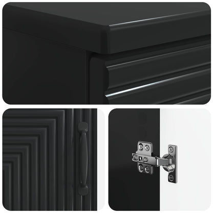 vidaXL 2 Piece Bathroom Cabinet Set HAARLEM Black Engineered Wood
