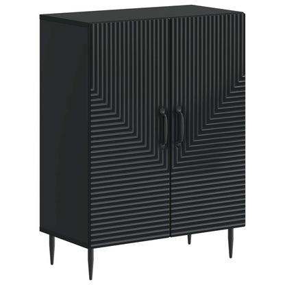 vidaXL 2 Piece Bathroom Cabinet Set HAARLEM Black Engineered Wood