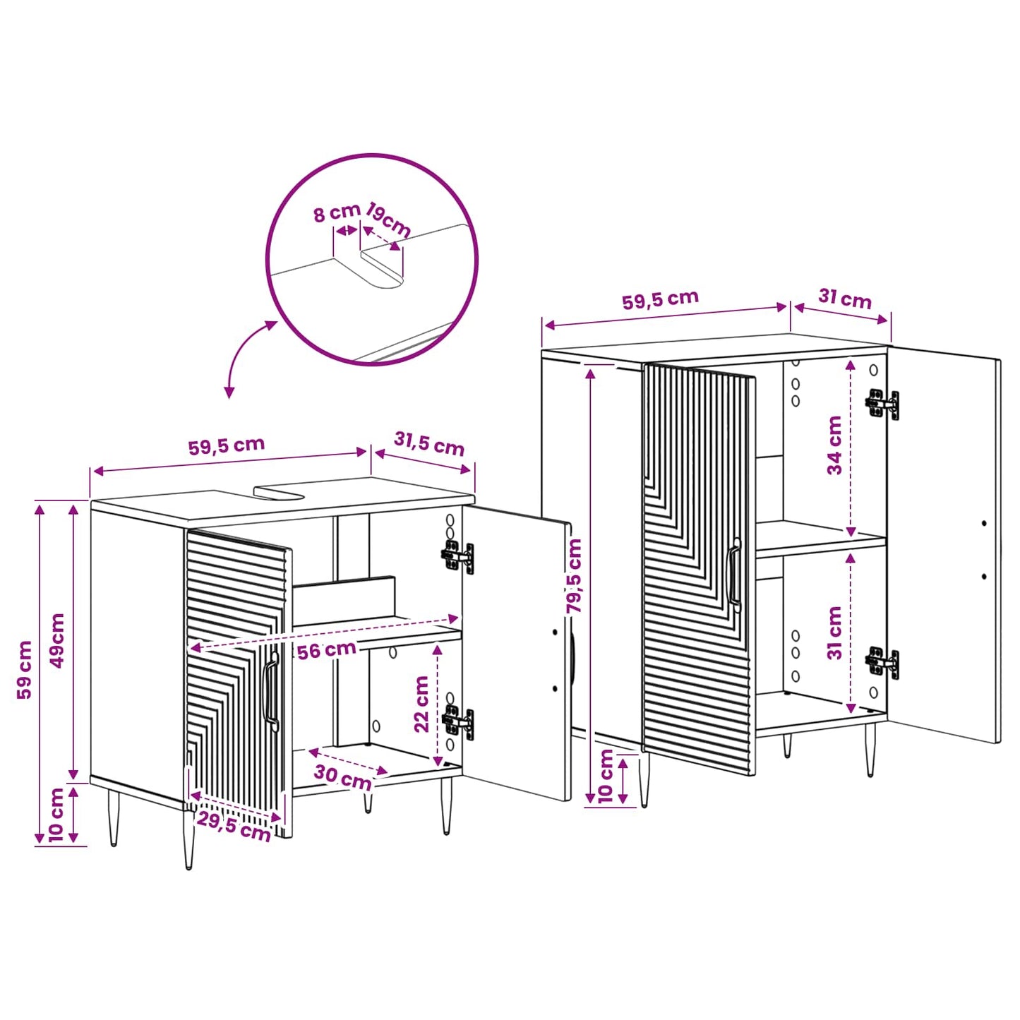 vidaXL 2 Piece Bathroom Cabinet Set HAARLEM Sonoma Oak Engineered Wood